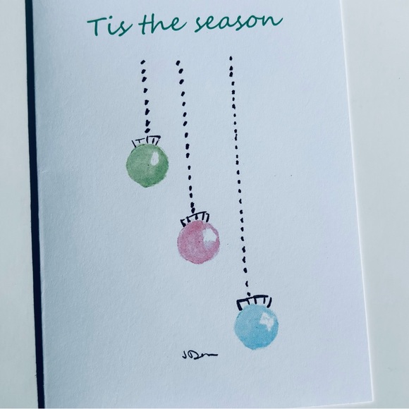 Set of 12 Watercolor Christmas Ornaments Holiday Cards - Picture 8 of 9